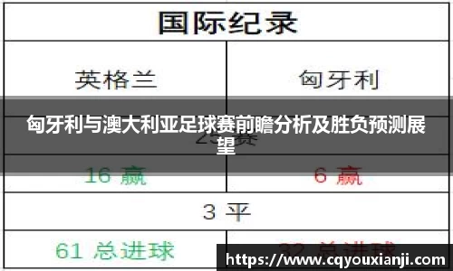 匈牙利与澳大利亚足球赛前瞻分析及胜负预测展望